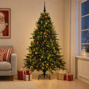 Kunstigt juletræ med julekugle 240 cm 300 LED'er Varm hvid