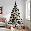 Kunstigt juletræ med julekugle 180 cm 300 LED'er Varm hvid