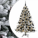 Kunstigt juletræ med julekugle 180 cm 300 LED'er Varm hvid