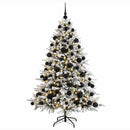 Kunstigt juletræ med julekugle 210 cm 300 LED'er Varm hvid