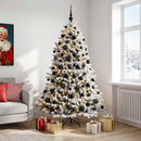 Kunstig juletræ med kugler 210 cm 300 LED'er Varm hvid