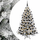 Kunstigt juletræ med julekugle 180 cm 300 LED'er Varm hvid