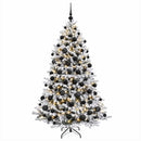 Kunstig juletræ med kugler 210 cm 300 LED'er Varm hvid