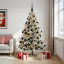 Kunstigt juletræ med julekugle 210 cm 300 LED'er Varm hvid