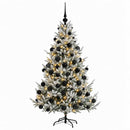Kunstigt juletræ med julekugle 210 cm 300 LED'er Varm hvid