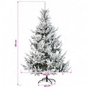 Kunstigt juletræ med julekugle 210 cm 300 LED'er Varm hvid