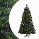 Kunstig juletræ med kugler 180 cm 300 LED'er Varm hvid