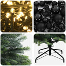 Kunstig juletræ med kugler 240 cm 300 LED'er Varm hvid