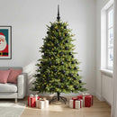 Kunstigt juletræ med julekugle 210 cm 300 LED'er Varm hvid