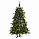 Kunstigt juletræ med julekugle 180 cm 300 LED'er Varm hvid
