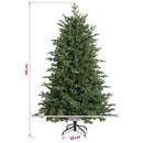 Kunstigt juletræ med julekugle 210 cm 300 LED'er Varm hvid