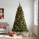 Kunstigt juletræ med julekugle 180 cm 300 LED'er Varm hvid