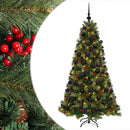 Kunstigt juletræ med julekugle 180 cm 300 LED'er Varm hvid