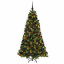 Kunstigt juletræ med julekugle 180 cm 300 LED'er Varm hvid