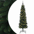 Kunstigt slankt juletræ med julekugle 240 cm 300 LED'er