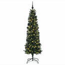 Kunstigt slankt juletræ med julekugle 240 cm 300 LED'er