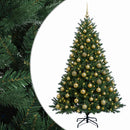 Kunstigt juletræ med julekugle 210 cm 300 LED'er Varm hvid