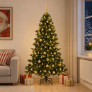 Kunstigt juletræ med julekugle 210 cm 300 LED'er Varm hvid