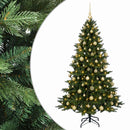Kunstigt juletræ med julekugle 210 cm 300 LED'er Varm hvid