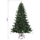 Kunstigt juletræ med julekugle 210 cm 300 LED'er Varm hvid