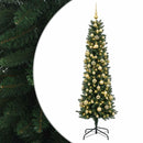 Kunstigt slankt juletræ med julekugle 240 cm 300 LED'er