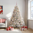 Kunstigt juletræ med julekugle 210 cm 300 LED'er Varm hvid