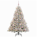 Kunstigt juletræ med julekugle 210 cm 300 LED'er Varm hvid