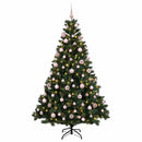 Kunstig juletræ med kugler 240 cm 300 LED'er Varm hvid
