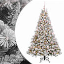 Kunstig juletræ med kugler 240 cm 300 LED'er Varm hvid