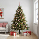Kunstigt juletræ med julekugle 210 cm 300 LED'er Varm hvid