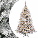 Kunstig juletræ med kugler 180 cm 300 LED'er Varm hvid