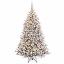 Kunstig juletræ med kugler 210 cm 300 LED'er Varm hvid