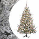 Kunstigt juletræ med julekugle 210 cm 300 LED'er Varm hvid