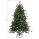 Kunstigt juletræ med julekugle 210 cm 300 LED'er Varm hvid