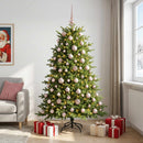 Kunstigt juletræ med julekugle 180 cm 300 LED'er Varm hvid
