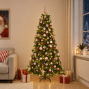Kunstigt juletræ med julekugle 180 cm 300 LED'er Varm hvid