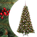Kunstigt juletræ med julekugle 180 cm 300 LED'er Varm hvid