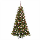 Kunstigt juletræ med julekugle 180 cm 300 LED'er Varm hvid