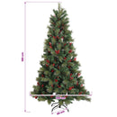Kunstigt juletræ med julekugle 180 cm 300 LED'er Varm hvid