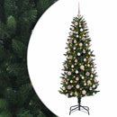 Kunstig juletræ med kugler 180 cm 300 LED'er Varm hvid