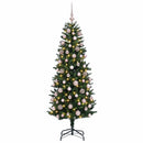 Kunstig juletræ med kugler 180 cm 300 LED'er Varm hvid