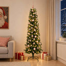 Kunstigt slankt juletræ med julekugle 240 cm 300 LED'er