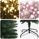 Kunstigt slankt juletræ med julekugle 240 cm 300 LED'er