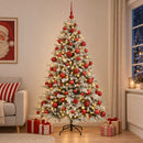 Kunstigt juletræ med julekugle 240 cm 300 LED'er Varm hvid