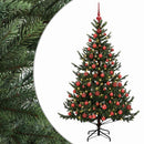 Kunstigt juletræ med julekugle 210 cm 300 LED'er Varm hvid