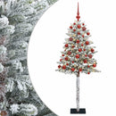 Kunstig juletræ med kugler 180 cm 300 LED'er Varm hvid