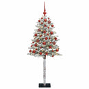 Kunstig juletræ med kugler 180 cm 300 LED'er Varm hvid