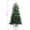 Kunstig juletræ med kugler 210 cm 300 LED'er Varm hvid