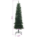 Kunstigt slankt juletræ med julekugle 180 cm 300 LED'er
