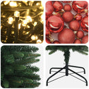 Kunstigt slankt juletræ med julekugle 240 cm 300 LED'er